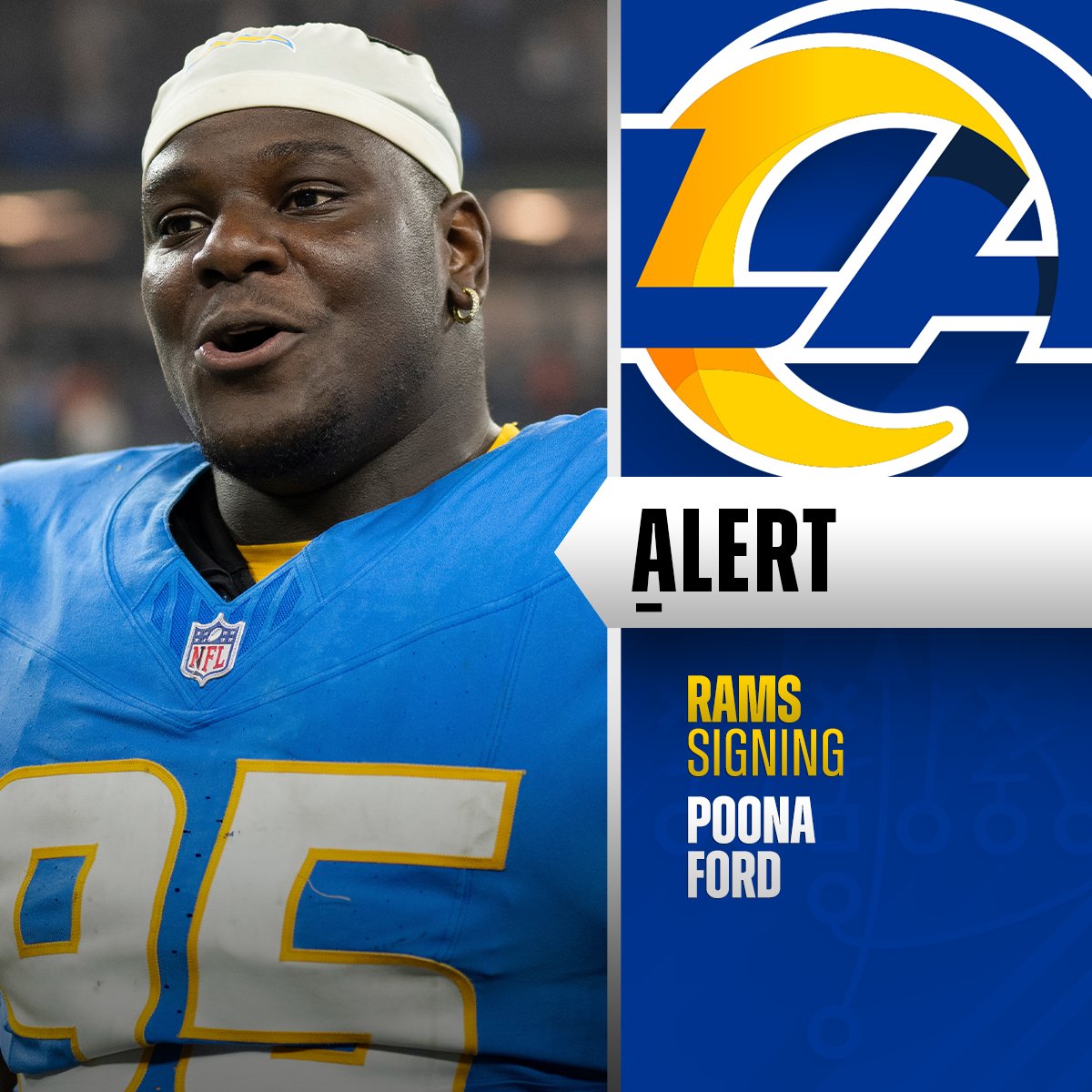 NFL (@nfl) on Twitter photo Rams signing Poona Ford to a three-year deal worth up to $29.6M. (via <a href="/TomPelissero/">Tom Pelissero</a>) Rams signing Poona Ford to a three-year deal worth up to $29.6M. (via <a href="/TomPelissero/">Tom Pelissero</a>)