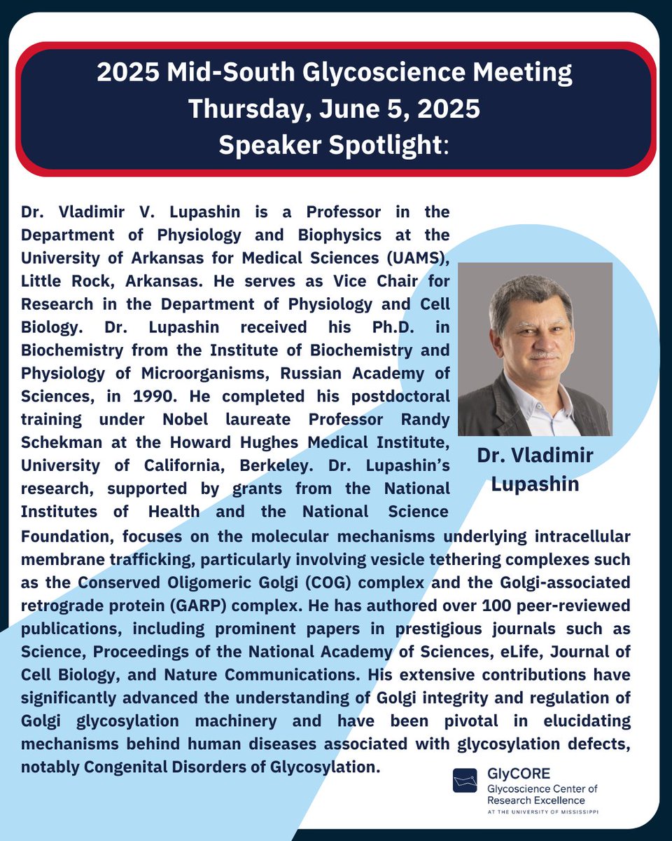 UM_glycore's tweet image. You&apos;re invited to join us on Thursday, June 5, 2025, for a day of exciting glycoscience presentations.  Registration opens soon. #glycotime #glycore