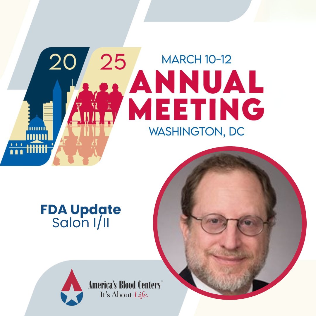 AmericasBlood's tweet image. Don&apos;t miss our FDA Update session at 2:30 PM EDT in Salon I/II with Steven Grossman, JD, President of HPS Group, LLC, as he shares insights on key FDA actions affecting blood supply safety! Stay ahead of regulatory changes and earn 1.0 CME credit. #ABCAnnualMeeting #FDAUpdate