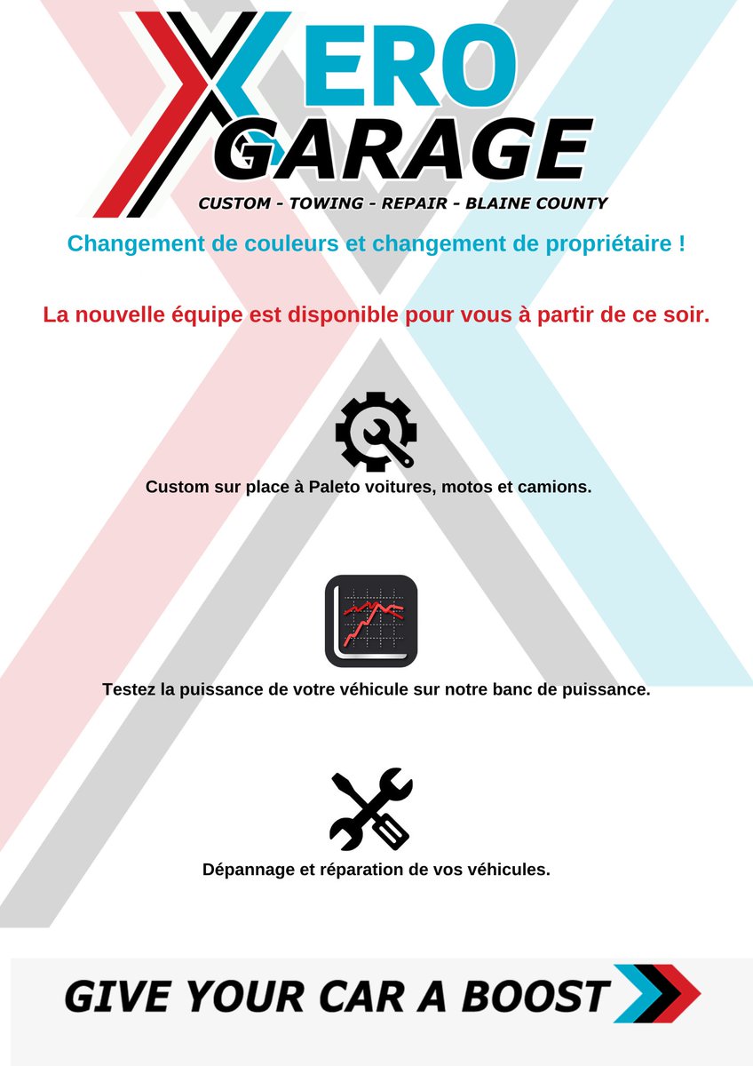 XeroSadoj's tweet photo. Nouvelles couleurs nouveau propriétaire ! 
Xero garage est de nouveau disponible pour vous dés ce soir ! https://t.co/z9BxX8lD0E