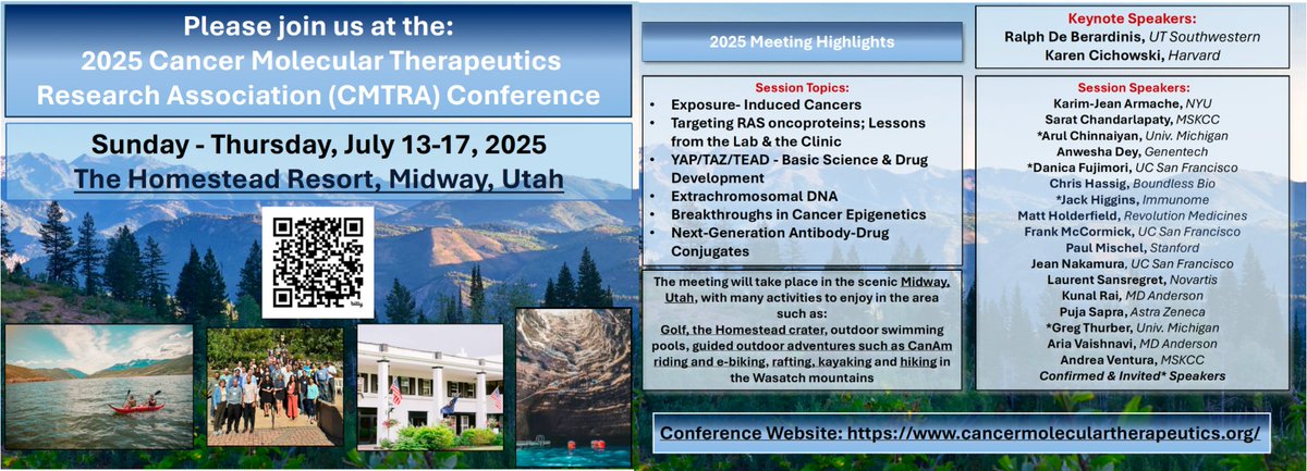 Aria Vaishnavi, PhD (@drariav) on Twitter photo Save the Date! Cancer Molecular Therapeutics Research Association Annual Meeting in Utah July 13-17. Please register today. Incredible line up of speakers: RT! <a href="/aventura71/">Andrea Ventura</a> <a href="/CRI_UTSW/">Children’s Research Institute at UT Southwestern</a> #AcademicTwitter #LCSM Save the Date! Cancer Molecular Therapeutics Research Association Annual Meeting in Utah July 13-17. Please register today. Incredible line up of speakers: RT! <a href="/aventura71/">Andrea Ventura</a> <a href="/CRI_UTSW/">Children’s Research Institute at UT Southwestern</a> #AcademicTwitter #LCSM