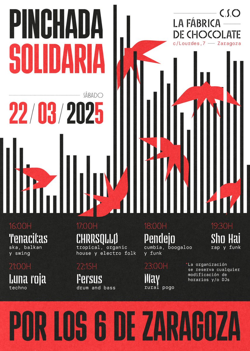 Se viene esta pinchada con  <a href="/ShoHai_Real/">SHO-HAI</a> el sábado 22 de Marzo en Zgz en solidaridad por <a href="/Libertad6Zgz/">Libertad 6 de Zaragoza</a> !!!!