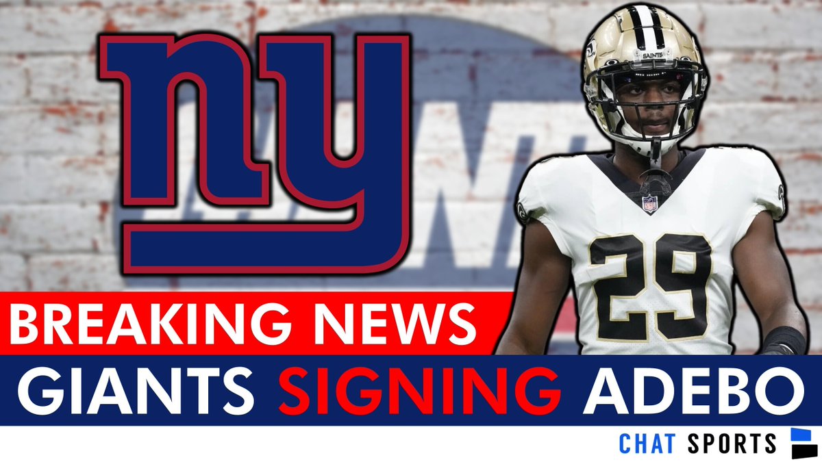 The Giants have signed their CB1 in Paulson Adebo

WATCH: youtube.com/watch?v=LzZ8Or…

<a href="/ChatSports/">Chat Sports</a> 

LFG