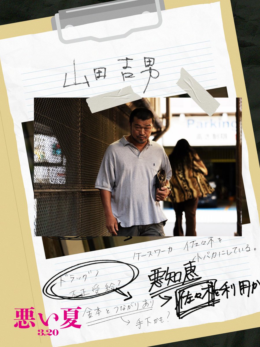 waruinatsumovie's tweet photo. 📚️クズ・ワル図鑑 #FILE06-2
 ̄ ̄ ̄ ̄ ̄ ̄ ̄ ̄ ̄ ̄ ̄ ̄ ̄ ̄
明らかに嘘をついている
山田吉男(#竹原ピストル)
#悪い夏 #ワル図鑑 https://t.co/G2pmn2yA3O
