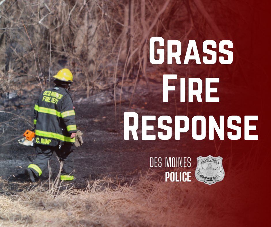 Des Moines Police (@dmpolice) on Twitter photo 63rd St, NB lanes, at Grand Ave is temporarily reduced to one lane as the <a href="/DSMFireDept/">Des Moines Fire Dept</a> responds to a grass fire.
DMPD is on scene providing traffic control. Please stay alert for first responders and pass with caution.
A <a href="/NWSDesMoines/">NWS Des Moines</a> Red Flag Warning remains in effect. 63rd St, NB lanes, at Grand Ave is temporarily reduced to one lane as the <a href="/DSMFireDept/">Des Moines Fire Dept</a> responds to a grass fire.
DMPD is on scene providing traffic control. Please stay alert for first responders and pass with caution.
A <a href="/NWSDesMoines/">NWS Des Moines</a> Red Flag Warning remains in effect.