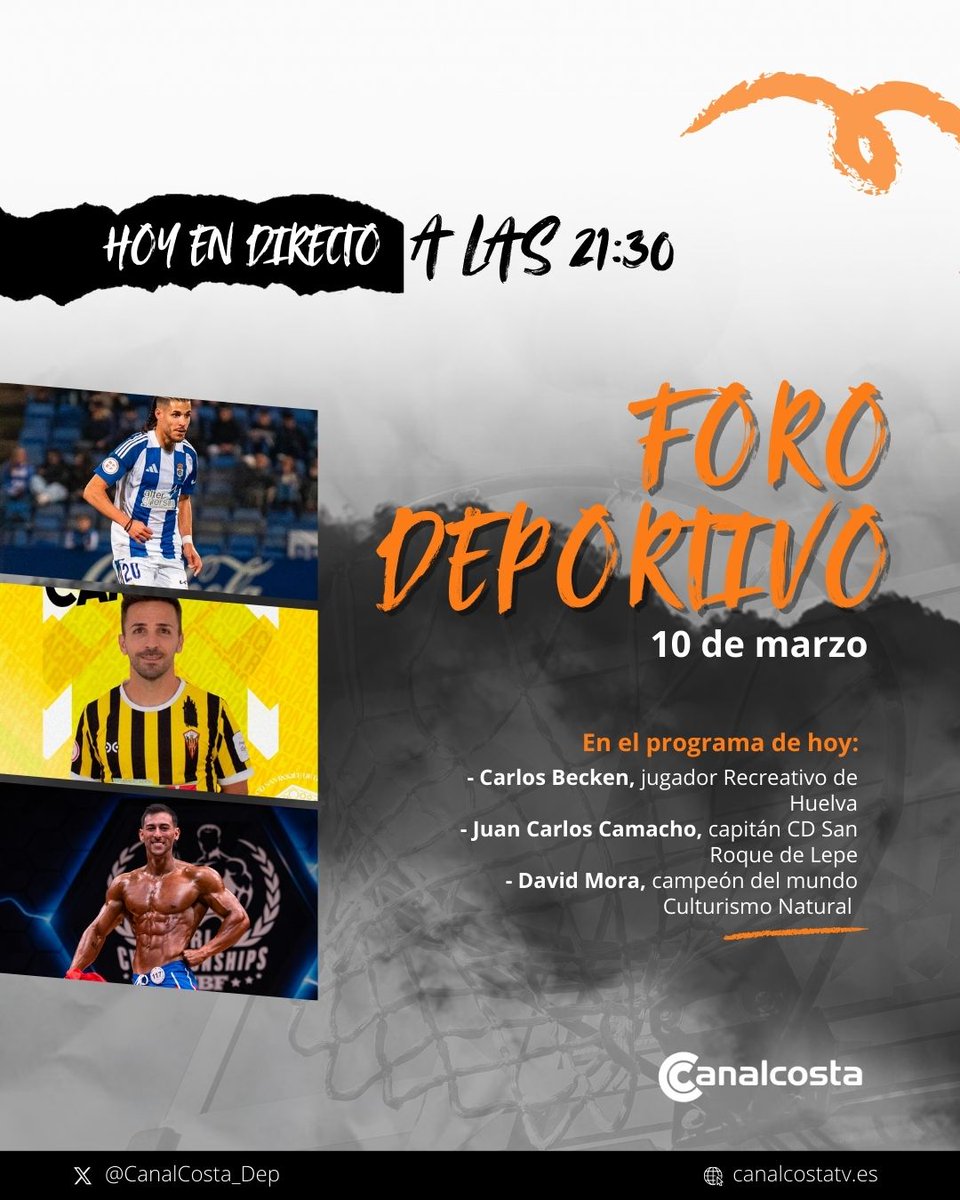 CanalCosta_Dep's tweet photo. 📺 𝐅𝐎𝐑𝐎 𝐃𝐄𝐏𝐎𝐑𝐓𝐈𝐕𝐎 ‼️

@recreoficial 
@Carlosbeken_4 
@SanRoqueLepe 
@JC_10Camacho 
#DavidMora https://t.co/Hbq9saxt5F
