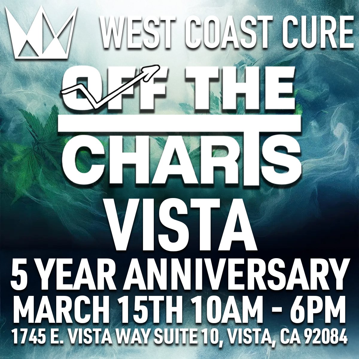 Join us on March 15th from 10 AM - 6 PM @otcvista to celebrate their 5-year anniversary! West Coast Cure will be on-site with special deals, merch, and giveaways. Come by and join the party!
hubs.li/Q03bdQFx0