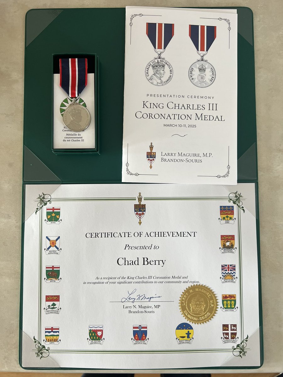 Very honoured to receive the King Charles Coronation medal thank you to all the people that make our communities a better place and the people that nominated me.
