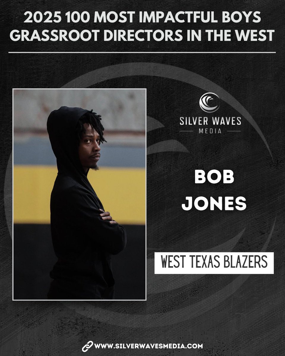 Congratulations to Bob Jones of <a href="/wtbbAAU/">West Texas Blazers Basketball</a> on being selected to the 2025 100 Most Impactful Boys Grassroot Directors in the West list.

silverwavesmedia.com/2025-100-most-…