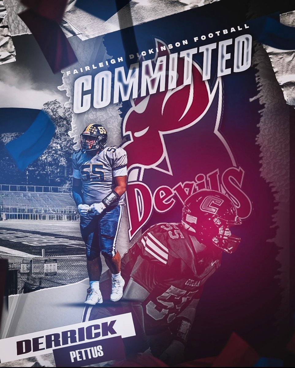 Derrick Pettus (@derrickpettus12) on Twitter photo 100% committed! Grateful and blessed to continue my academic and athletic career at FDU.
<a href="/CoachAVC_FDU/">Anthony Van Curen</a> <a href="/Coloniafootball/">Coach DonDiego</a> <a href="/coachTRroarty/">Tom Roarty</a> <a href="/nextlvlculture/">Next Level Culture</a> 100% committed! Grateful and blessed to continue my academic and athletic career at FDU.
<a href="/CoachAVC_FDU/">Anthony Van Curen</a> <a href="/Coloniafootball/">Coach DonDiego</a> <a href="/coachTRroarty/">Tom Roarty</a> <a href="/nextlvlculture/">Next Level Culture</a>