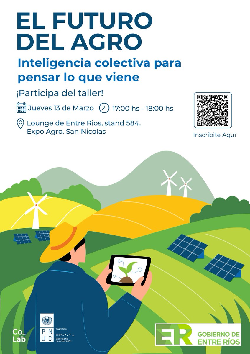 Victoria Giarrizzo (@vgiarrizzo) on Twitter photo Pensando el futuro del agro
La provincia de #EntreRíos y <a href="/pnudargentina/">PNUD Argentina 🇦🇷</a> te invitan a sumarte a la conversación sobre los avances tecnológicos, los desafíos y oportunidades para el agro argentino en
#Expoagro25. Nos vemos el 13/3 a las 17hs ¡Inscribite! bit.ly/4ksLJt5 Pensando el futuro del agro
La provincia de #EntreRíos y <a href="/pnudargentina/">PNUD Argentina 🇦🇷</a> te invitan a sumarte a la conversación sobre los avances tecnológicos, los desafíos y oportunidades para el agro argentino en
#Expoagro25. Nos vemos el 13/3 a las 17hs ¡Inscribite! bit.ly/4ksLJt5