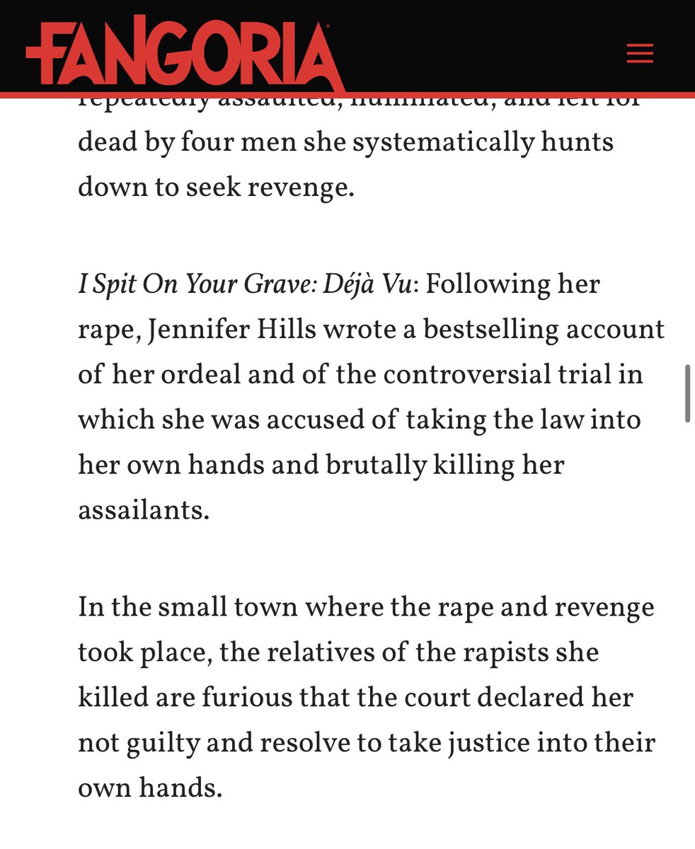 “I Spit on Your Grave: Deja Vu” in Fangoria this week! #horror #HorrorMovies #HorrorCommunity