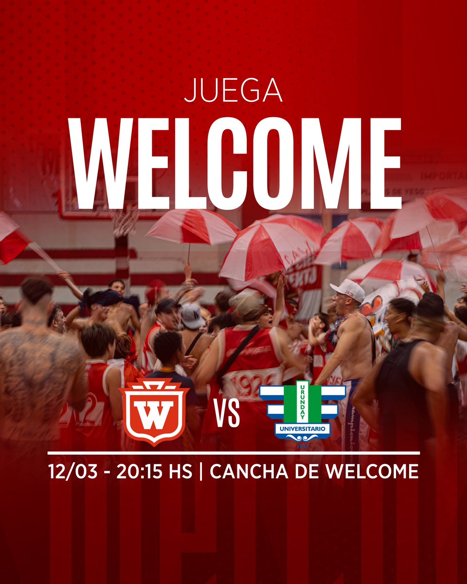 Welcome (@cawelcomeuy) on Twitter photo ¡JUEGA WELCOME! ❤️🤍
📆 12/03
🆚 <a href="/ClubUrunday/">Club Urunday_oficial</a>
🕔 20:15 hs
📍Welcome - Dr. Emilio Frugoni 934
¡Vamos todos juntos por este punto clave! ¡JUEGA WELCOME! ❤️🤍
📆 12/03
🆚 <a href="/ClubUrunday/">Club Urunday_oficial</a>
🕔 20:15 hs
📍Welcome - Dr. Emilio Frugoni 934
¡Vamos todos juntos por este punto clave!