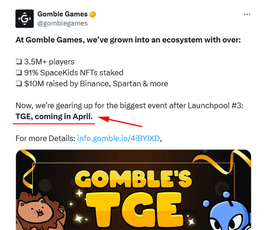 Gomble Airdrop is Finally Coming! 🪂

🗓️ TGE is officially set for April!

The airdrop will have multiple criteria, and the first one has just been revealed—Mystery Marble (MM) holders are eligible!

🔍 Check your MM holdings here: gomble.io/mypage

How many MM do you