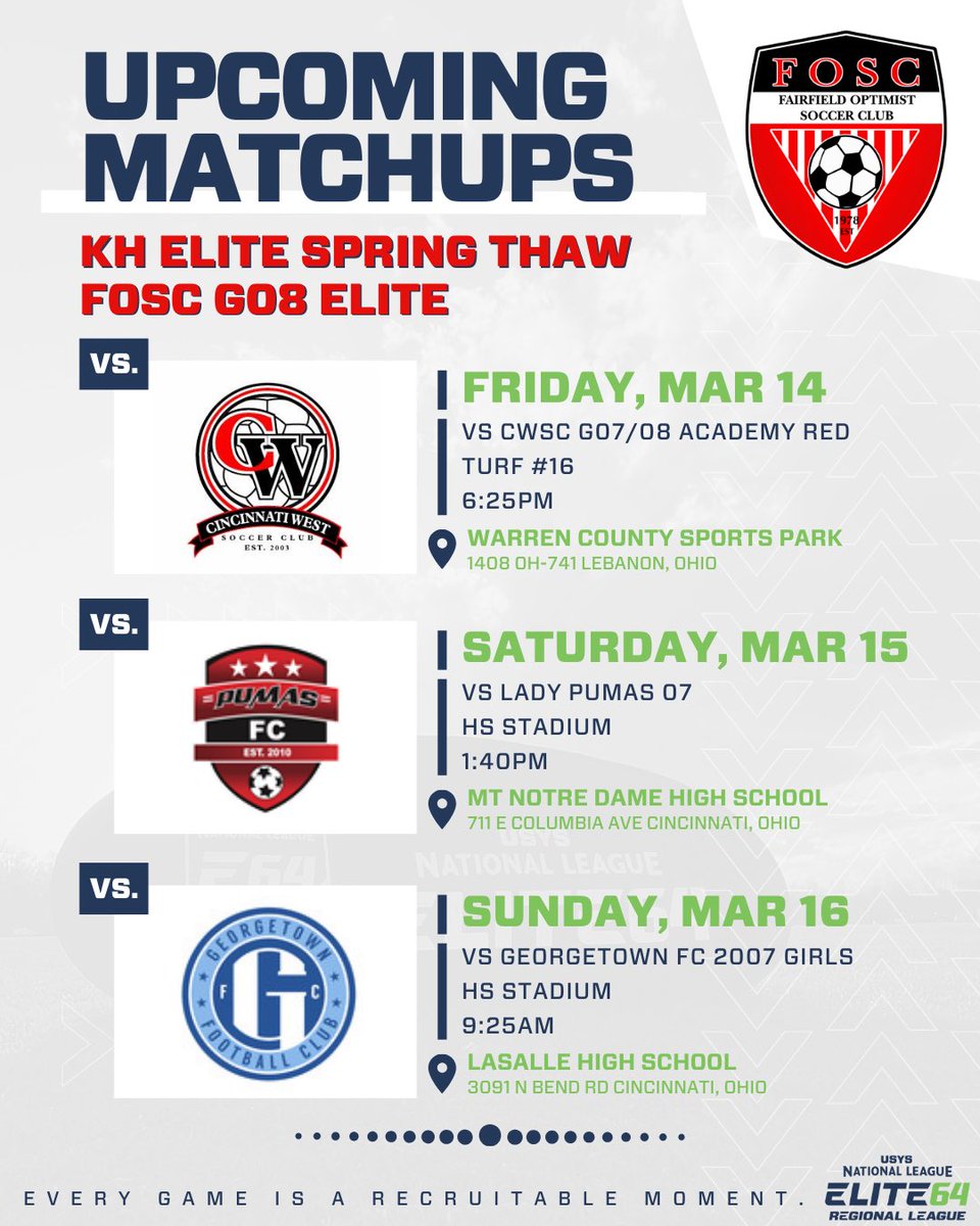 We’re heading to the KH Elite Spring Thaw this weekend and hope to see you there! #FOSCG08Elite