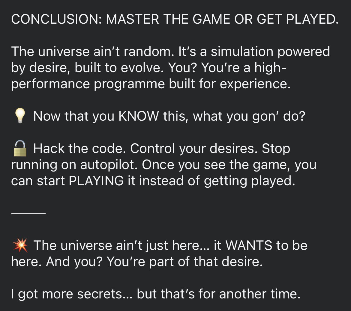 ActorAustralian's tweet photo. The understanding of the universe was broken…so I fixed it! 2/2

#Universe #Desire #TheoryOfEverything #Consciousness #HackTheCode #Evolution #FreeWillAintReal https://t.co/uwMXLjtE0r
