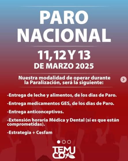 Neomarinero's tweet photo. Informamos a la comunidad que este 11, 12 y 13 de Marzo el sector público de salud, #CONFUSAM, estará en #ParoNacional según señalaron, por falta de recursos y de seguridad en consultorios. https://t.co/jgdyOD7pFR