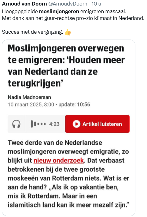 RoeftanJalon's tweet photo. Je kunt lullen wat je wilt
met je "wat heeft Wilders tot nu toe bereikt?"
maar dit heeft hij toch maar mooi voor elkaar
#moslimjongeren https://t.co/F6aNc20eez