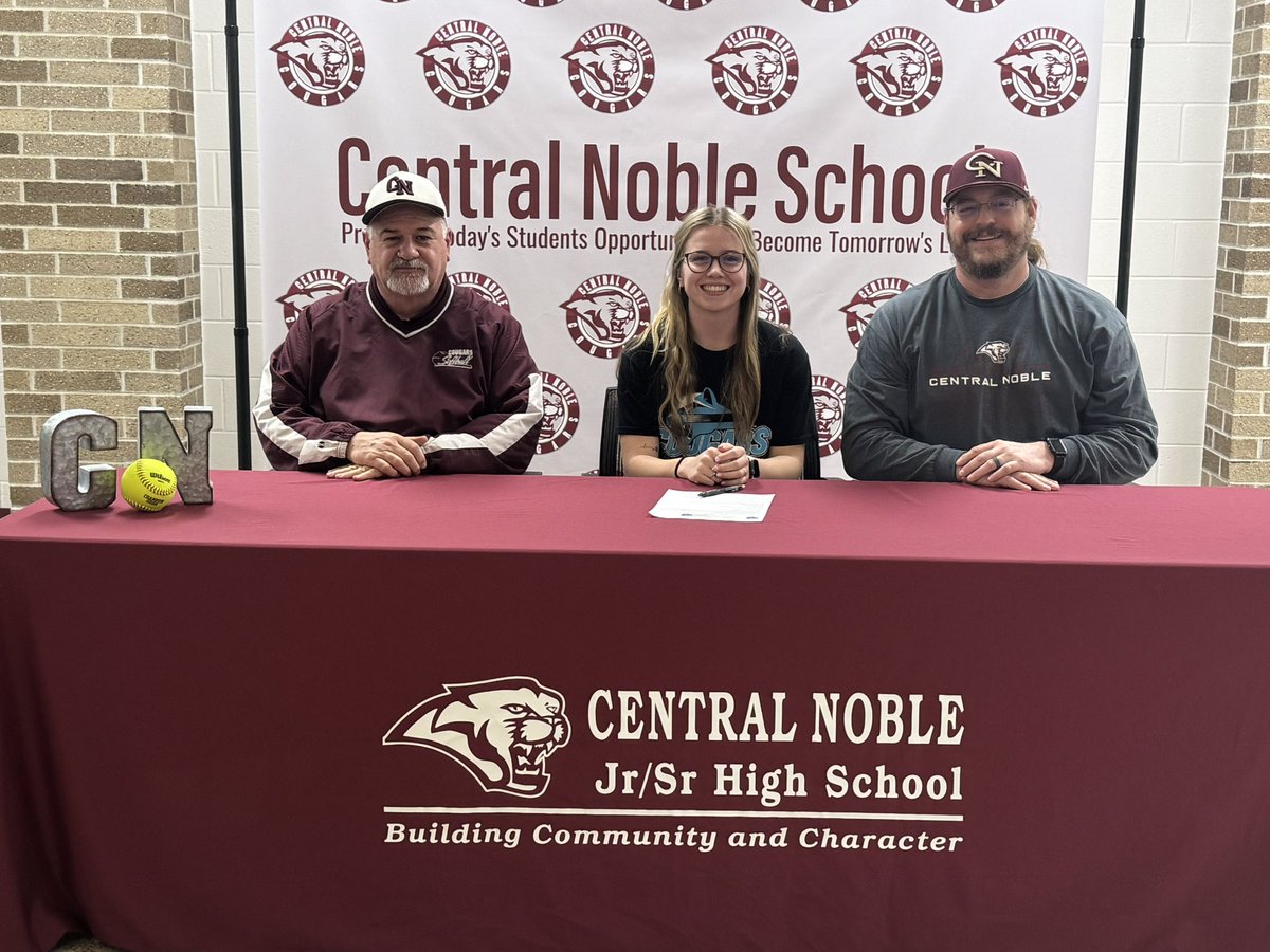 Before our first official practice today, we celebrated Kennedy Vice signing her Letter of Intent to play softball next year at Kalamazoo Valley Community College. Congratulations Kennedy and we are looking forward to seeing you succeed at the next level @CentralNobleAD