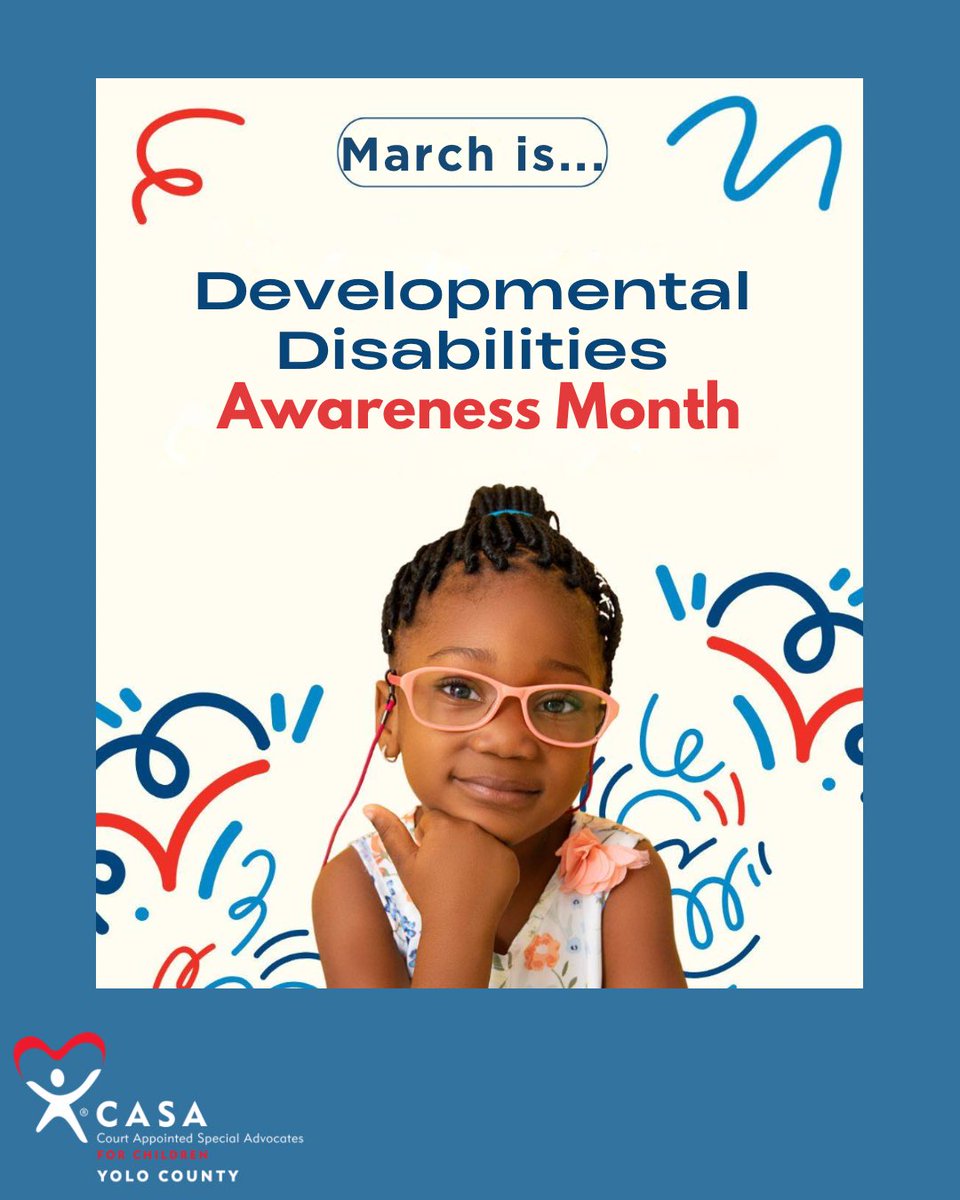 YoloCountyCASA's tweet photo. Children and youth with developmental disabilities face unique challenges in the child welfare system—but CASA volunteers can help!

At Yolo CASA, our volunteers amplify voices, advocate for stable homes, and ensure access to education and essential services. 💙✨ https://t.co/bIsa5U9SLA