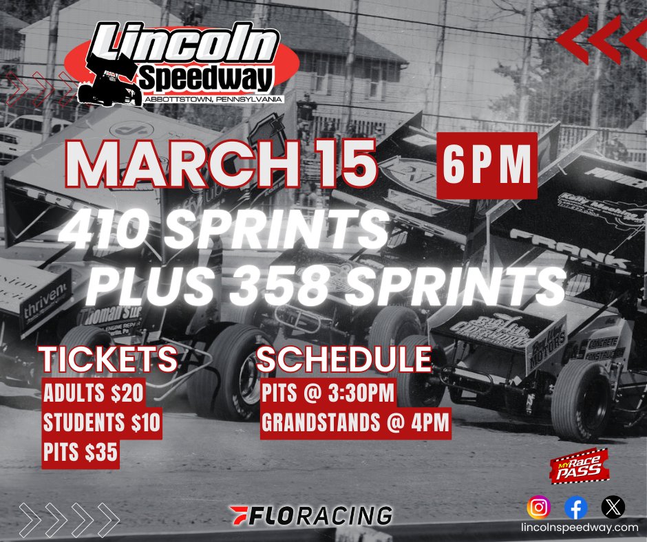 lincolnspeedway's tweet photo. We're back in action on Saturday with the Ciocca Automotive York Region 410 Sprint Cars and the season debut of the @EKMcConkey 358 Sprint Cars! Plus its our first night race of the season! https://t.co/8HFxfg2XDb