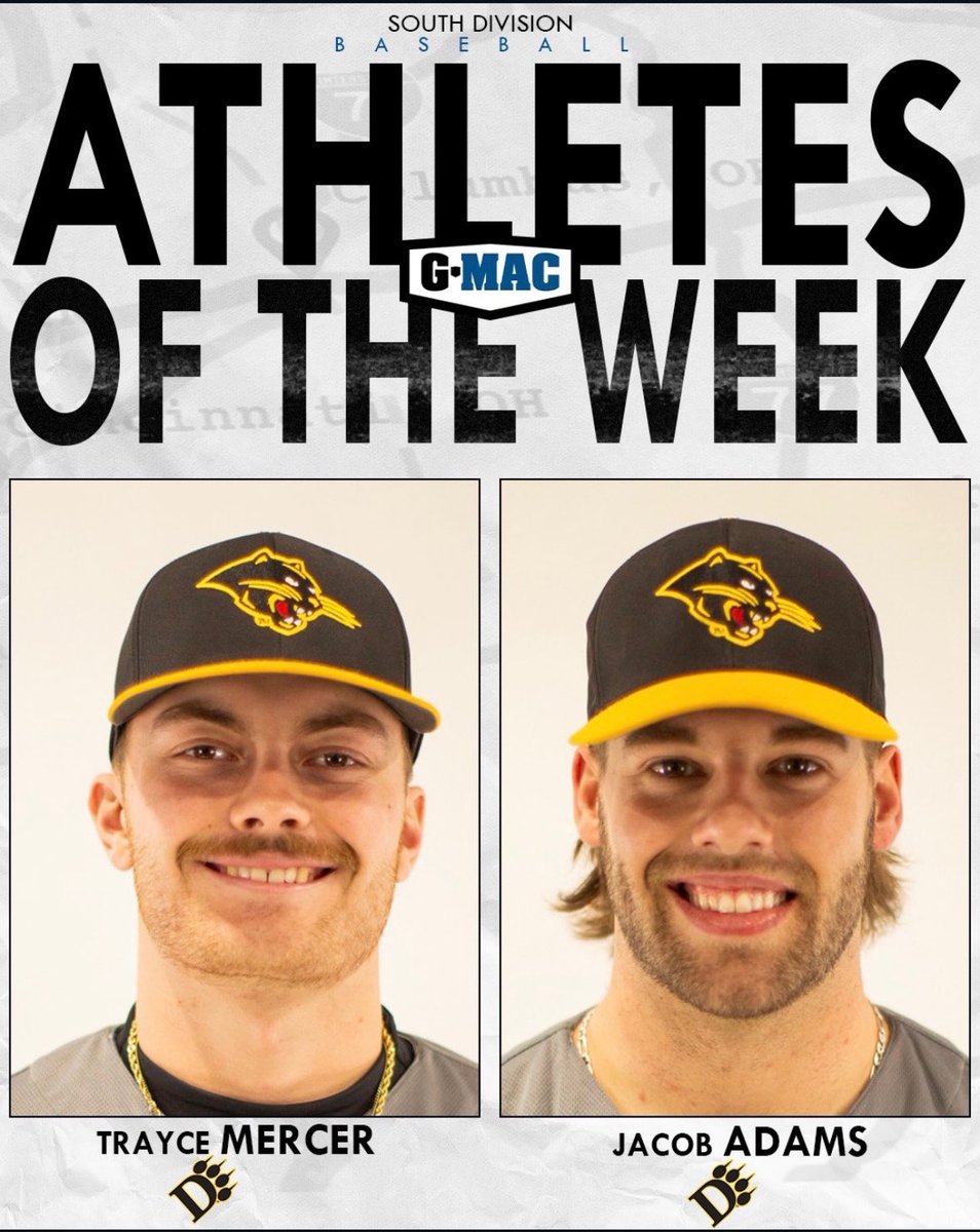 troyohbaseball's tweet photo. Former Trojan Baseball players Trace Mercer and Jacob Adams were named G-MAC south division pitcher and player of the week! https://t.co/d26D4V3GKS