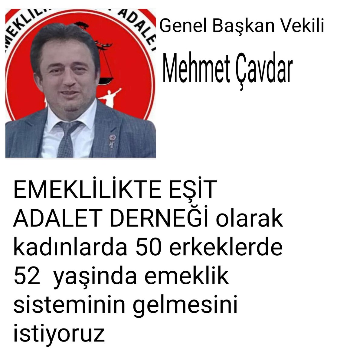 <a href="/Akparti/">AK Parti</a> <a href="/dbdevletbahceli/">Devlet Bahçeli</a> <a href="/EEAsydd41/">EMEKLİLİKTE EŞİT ADALET DERNEĞİ (EMEŞAD)</a> #emeililikteesitadaletistiyoruz