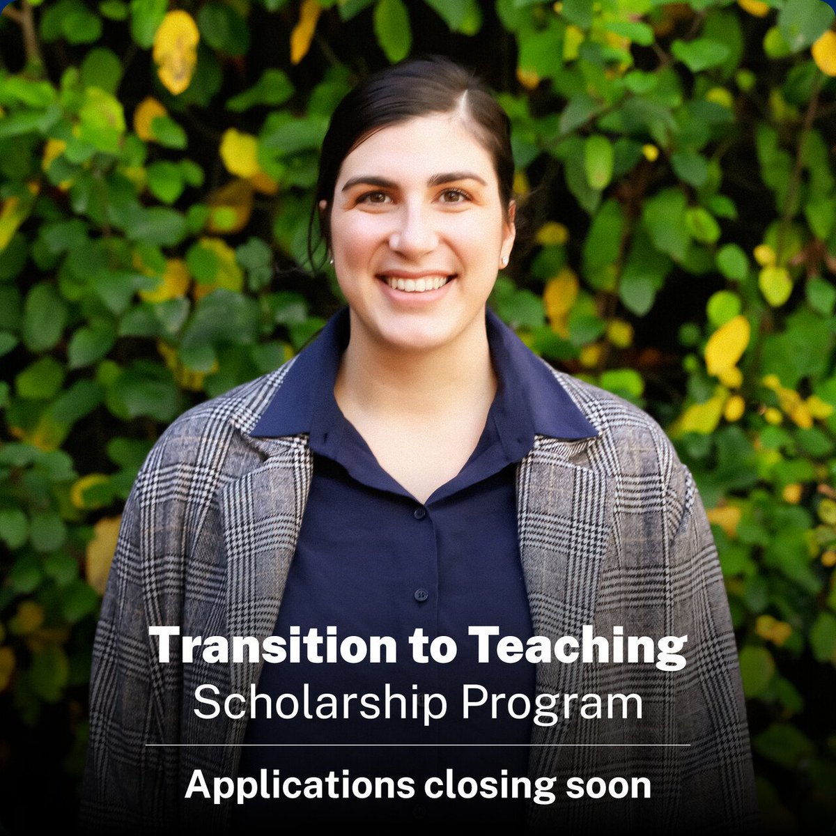 If you know someone considering a career in teaching, encourage them to apply for the Transition to Teaching Scholarship Program. Scholarship recipients will be financially supported to retrain as a mathematics, science or technological and applied studies teacher and receive