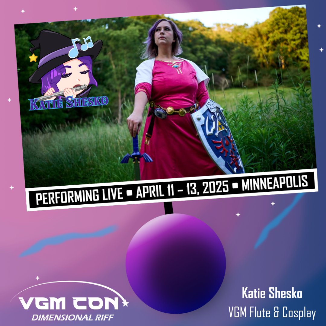 VGMCon's tweet image. In a universe as wide ours, the Dimensional Riff🌌 shows us there's still some mystical and magical🔮 places and people🧙♀️ like Flute Enchantress @katiesheskoflute🪈, bringing melodies from video games realms all the way to VGM CON 2025! Get ready to be enchanted, nerds!🧚♀️🪄🤯✨