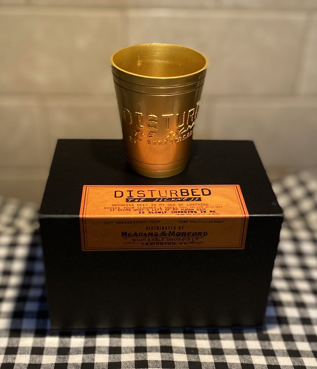 Sharyn414's tweet photo. @DisturbedFP @Disturbed The shot glass is cool, too! https://t.co/blCzojtLDO