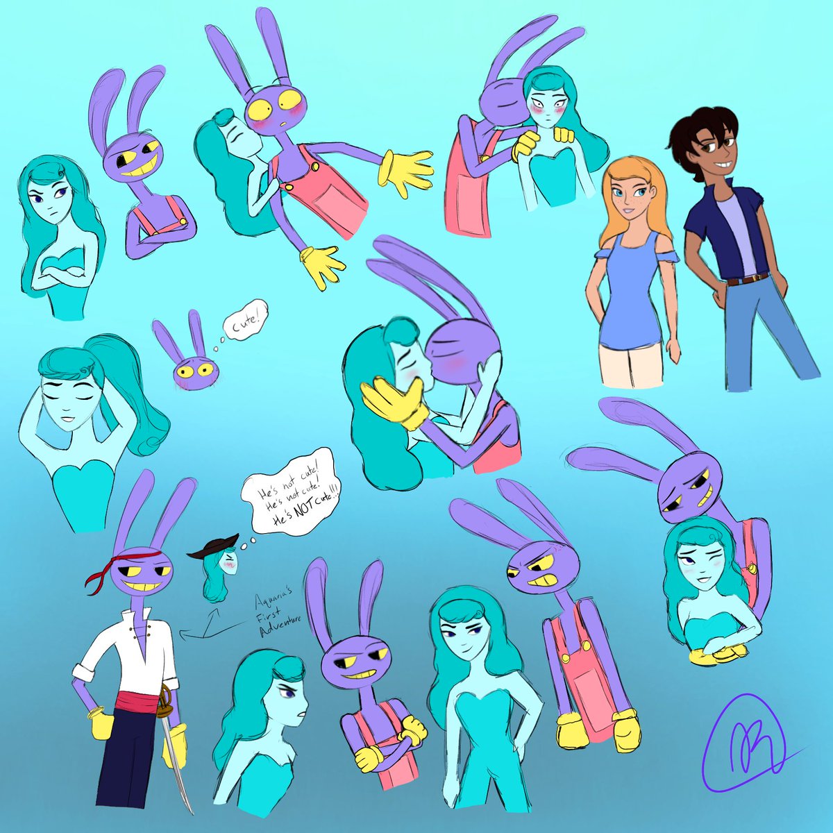RuthHakobian's tweet photo. Okay... SERIOUSLY debated on posting this one for several reasons, but ultimately decided to just post it because these two are JUST TOO CUTE!🧜♀️😍🐰
FYI: the Aquaria x Jax ship name is #merbunny.
#tadcjax #jax #jaxxoC #TADC #tadcoc #digitalcircusoc #TheAmazingDigitalCircus https://t.co/pMccuqjyT0