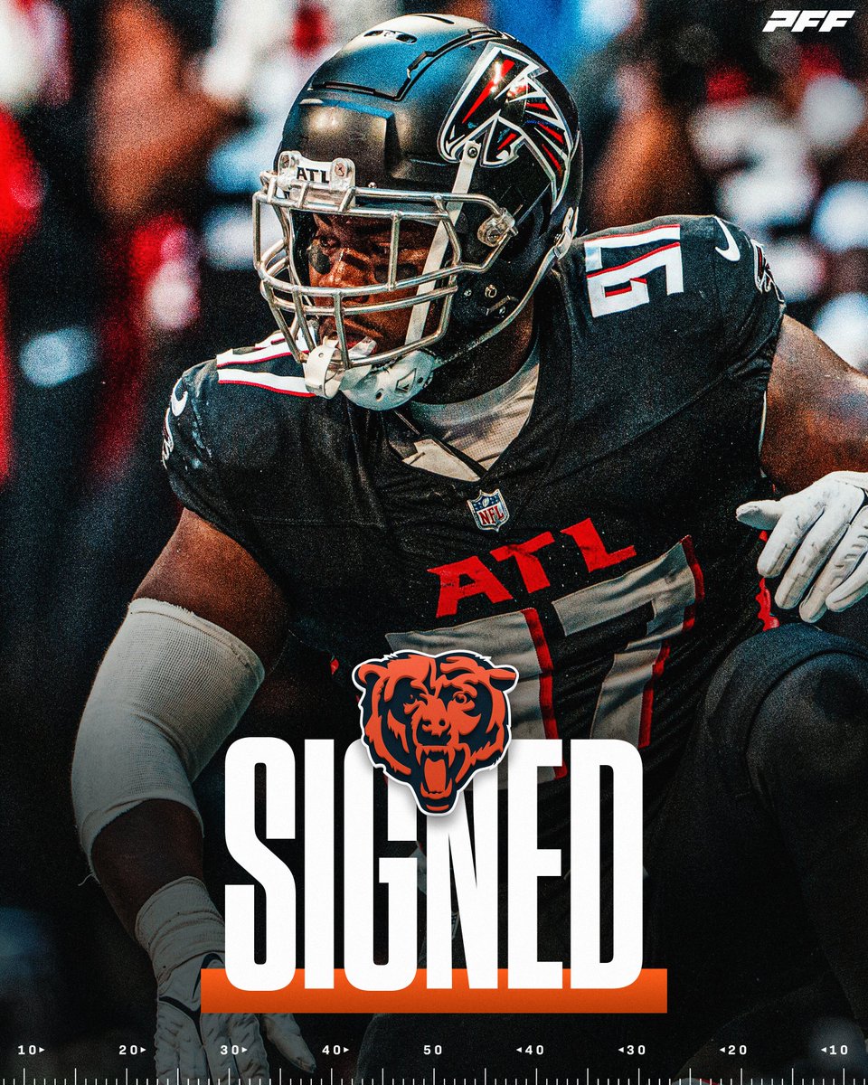 PFF (@pff) on Twitter photo Grady Jarrett has reached an agreement on a 3-year $43.5M deal with the Chicago Bears, per <a href="/AdamSchefter/">Adam Schefter</a> Grady Jarrett has reached an agreement on a 3-year $43.5M deal with the Chicago Bears, per <a href="/AdamSchefter/">Adam Schefter</a>