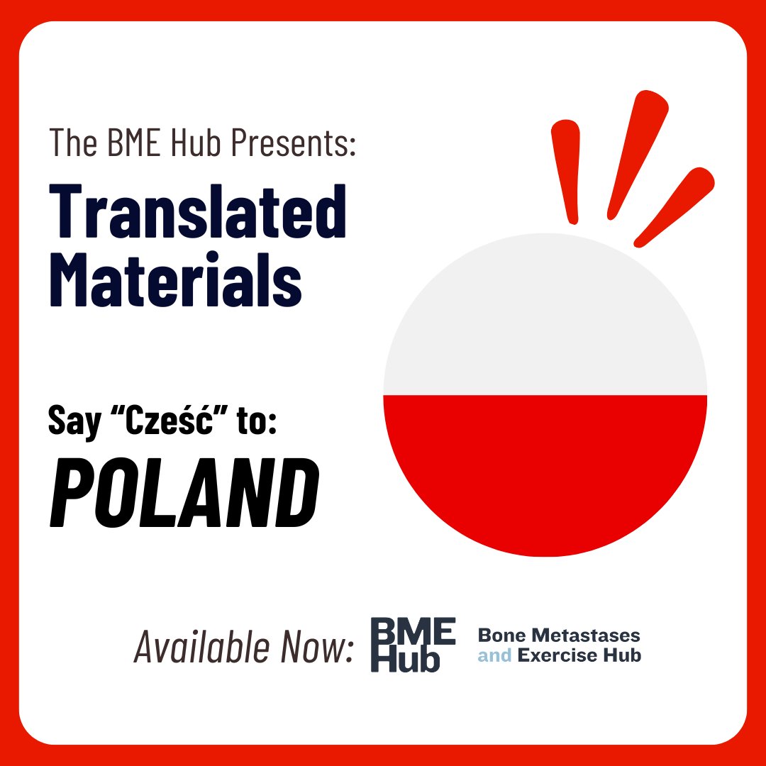 Cancer Exercise & Physiotherapy Lab (@cepl_ubc) on Twitter photo Translated materials are now available in Polish on the BME Hub! Explore the resources at cancerexercise.med.ubc.ca/bmehub/ #BMEhub #bonemetastasis
<a href="/KLCampbellPhD/">Kristin Campbell, PhD</a> Translated materials are now available in Polish on the BME Hub! Explore the resources at cancerexercise.med.ubc.ca/bmehub/ #BMEhub #bonemetastasis
<a href="/KLCampbellPhD/">Kristin Campbell, PhD</a>