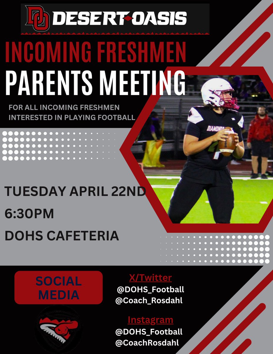 Desert Oasis HS Football (@dohs_football) on Twitter photo Class of 2029 Parents Meeting!
<a href="/Coach_Rosdahl/">Coach Rosdahl</a> <a href="/CanarelliMS/">Canarelli MS</a> <a href="/TarkanianMS/">Tarkanian MS</a> <a href="/lindemuthccsd/">Pamela Lindemuth</a>
#WeAreDO #relentlesspursuit #Classof2029 #FutureDiamondbacks Class of 2029 Parents Meeting!
<a href="/Coach_Rosdahl/">Coach Rosdahl</a> <a href="/CanarelliMS/">Canarelli MS</a> <a href="/TarkanianMS/">Tarkanian MS</a> <a href="/lindemuthccsd/">Pamela Lindemuth</a>
#WeAreDO #relentlesspursuit #Classof2029 #FutureDiamondbacks