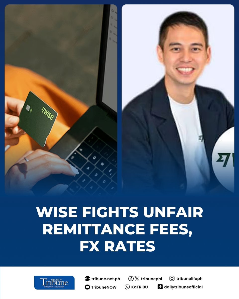 tribunephl's tweet image. Wise, a global payments and remittance app, is optimistic about capturing a significant share of the Filipino market due to its remittance fee of less than 1 percent.

Read more at: tribune.net.ph/2025/03/10/wis…

#DailyTribune #remittanceapp