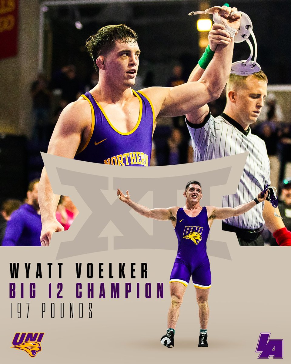 🏆 BIG 12 CHAMPION 🏆

Wyatt Voelker earned a Big 12 Championship last night at 197lb!

#IAwrestle