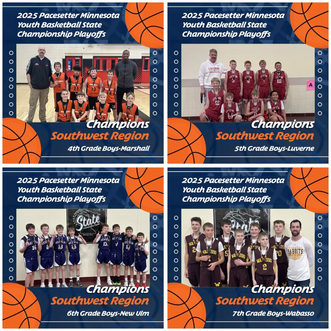 Pacesetterbball's tweet image. Headed to STATE! Week 3 of the Pacesetter MN Playoffs for grades 4-7. Congrats to all of the teams! Results: buff.ly/vRBLhgj
Teams in grades 8 &amp;amp; 9 - There's still time to register directly for the MN State Tournament - March 29 in St. Cloud! More info on our website.