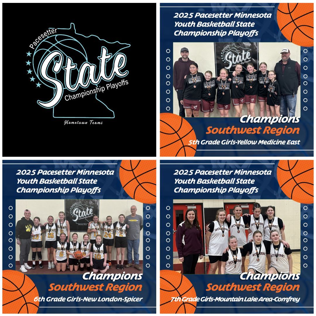 Pacesetterbball's tweet image. Headed to STATE! Week 3 of the Pacesetter MN Playoffs for grades 4-7. Congrats to all of the teams! Results: buff.ly/vRBLhgj
Teams in grades 8 &amp;amp; 9 - There's still time to register directly for the MN State Tournament - March 29 in St. Cloud! More info on our website.