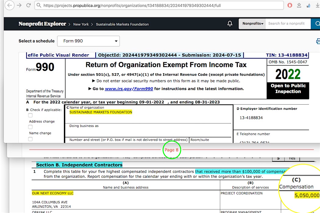 How many of you get a $1 MILLION+ pay hike from one fiscal tax reporting time to the next? Over on the #GreenNewScam side, it's called #NiceWorkIfYouCanGetIt.

"Passacantando’s Millions [UPDATED 3/10/25]"
gelbspanfiles.com/?p=12705