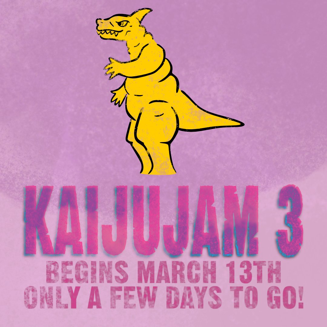mech_jam's tweet image. There's just over three days to go until Kaijujam 3 starts. Join in on the action and create a kaiju video game or physical game over a two week period. Work alone or as a team, it's all up to you.
itch.io/jam/kaijujam3
#gamejam #jam #jams #gamedev #indiedev #kaiju