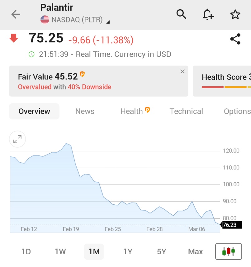 ⚫️"Palantir Technologies in Calo: Analisi delle Cause e Impatti sul Mercato"