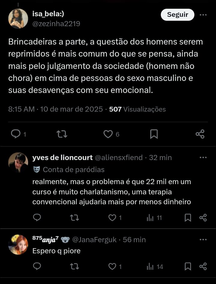 Por isso que não devemos ter compaixão por nenhuma mulher moderna. Ser misógino e tratar elas com desprezo é dever moral.