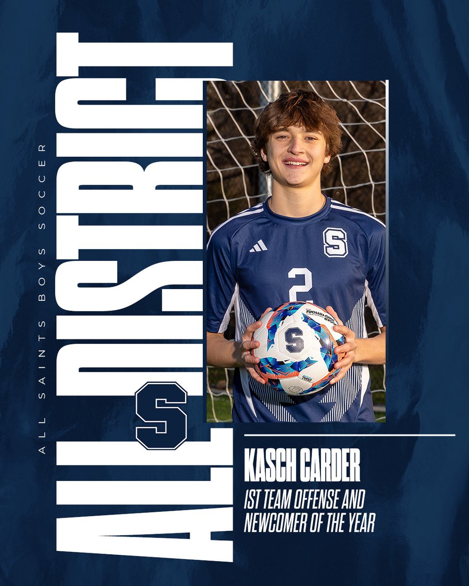 Cue the chant...he's a freshman! Kasch Carder named the TAPPS 5A District 1 Newcomer of the Year, as well as 1st Team All-District honors. Congrats Kasch <a href="/PTFAthletics/">All Saints' Athletes</a> <a href="/CoachBeck_PTF/">Coach Aaron Beck</a>