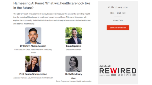 Digital Health Rewired (@dhrewired) on Twitter photo What will healthcare look like in the future? Thatโs the question our #Rewired25 panel of experts will answer
With <a href="/Dr_Hatz/">Hatim Abdulhussein</a> <a href="/HealthInnov_KSS/">Health Innovation Kent Surrey Sussex</a>, <a href="/Ilias_Zapantis/">Ilias Zapantis</a>, <a href="/UCLPartners/">UCLPartners</a>, Prof Susan Shelmerdine
Sign up: digitalhealthrewired.com/register/ What will healthcare look like in the future? Thatโs the question our #Rewired25 panel of experts will answer
With <a href="/Dr_Hatz/">Hatim Abdulhussein</a> <a href="/HealthInnov_KSS/">Health Innovation Kent Surrey Sussex</a>, <a href="/Ilias_Zapantis/">Ilias Zapantis</a>, <a href="/UCLPartners/">UCLPartners</a>, Prof Susan Shelmerdine
Sign up: digitalhealthrewired.com/register/