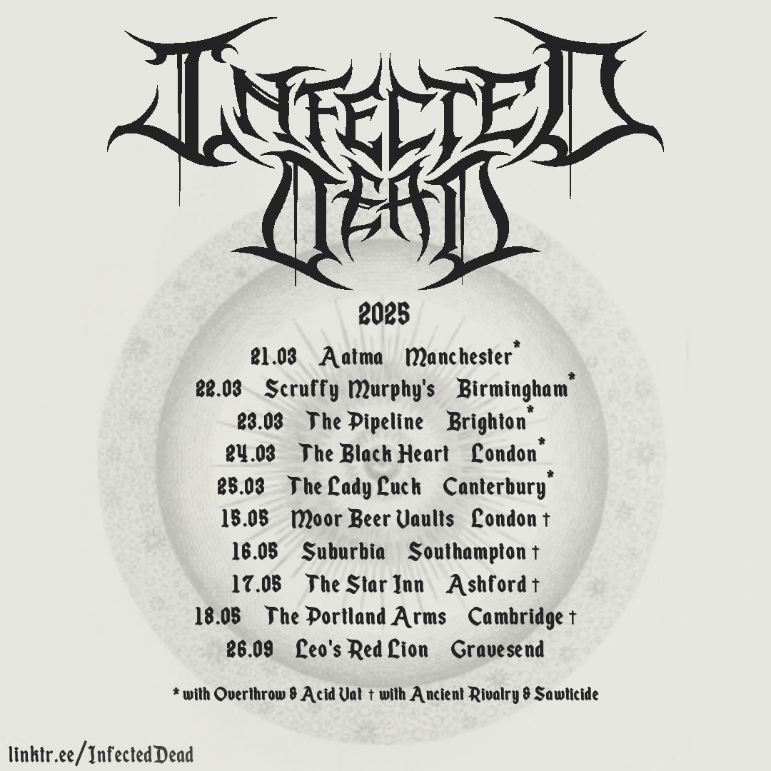 We hit the road in just eleven days.  

Get your tickets now: linktr.ee/infecteddead 

#Deathmetal #techdeath #technicaldeathmetal