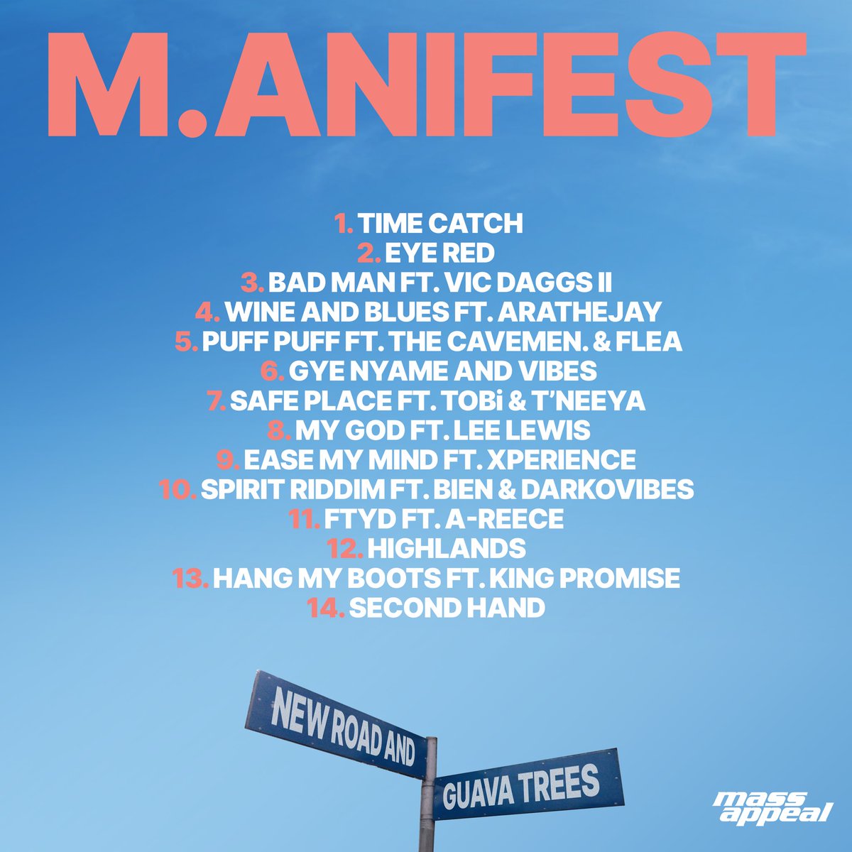 ManiFansGh_'s tweet photo. M.anifest - New Road and Guava Trees tracklist.  🔥🔥🔥

🔗https://t.co/XxKzvwjMQO

#NewRoadAndGuavaTrees 
#NRAGT https://t.co/ZelOE6tc7b
