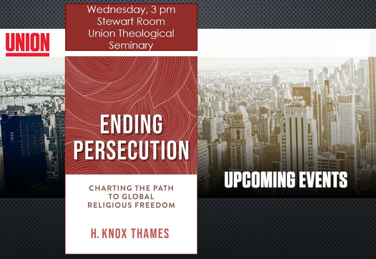 Knox Thames (@knoxthames) on Twitter photo Excited to discuss ENDING PERSECUTION this Wednesday at Union Seminary in NYC. Grateful to Fred Davie & <a href="/simran/">Simran Jeet Singh</a> for hosting, and to Rachel Miner <a href="/BellwetherNGO/">Bellwether International</a>, Rose Parris Richter, <a href="/revmarkfowler/">Rev. Mark Fowler</a> <a href="/TanenbaumCenter/">Tanenbaum 🕊️ Peace Made Possible</a> for joining the panel.
📅 Details: utsnyc.edu/blog/event/end… Excited to discuss ENDING PERSECUTION this Wednesday at Union Seminary in NYC. Grateful to Fred Davie & <a href="/simran/">Simran Jeet Singh</a> for hosting, and to Rachel Miner <a href="/BellwetherNGO/">Bellwether International</a>, Rose Parris Richter, <a href="/revmarkfowler/">Rev. Mark Fowler</a> <a href="/TanenbaumCenter/">Tanenbaum 🕊️ Peace Made Possible</a> for joining the panel.
📅 Details: utsnyc.edu/blog/event/end…