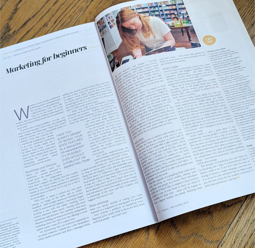 RoxieAdelleKey's tweet photo. Excited to share my first article in a printed magazine! @Mslexia is for women who write & I was so thrilled to be able to share some of my tips for marketing your books, securing local coverage & approaching bookshops & libraries โจ
#Mslexia #BookMarketing #WritingCommunity https://t.co/c1ZIPDROMG