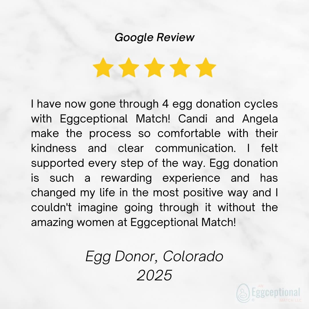 We are always thrilled to hear that our egg donors felt they were adequately supported and educated through the process!

Thank you for your kind review!

#eggdonor #eggdonation #testimonial
#feedback #googlereview