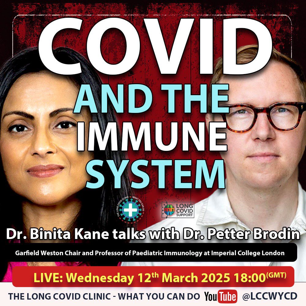 Long Covid Support 🌍 (@long_covid) on Twitter photo 🔥1/3. Next in the Fireside Chat series from The #LongCovid Clinic - What You CAN Do!
‘Covid & the Immune System’
🗓️ Wednesday 12th March 2025 at 6pm GMT
<a href="/BinitaKane/">Binita Kane</a> & <a href="/Helen_Oakleigh/">Helen Oakleigh</a> are joined by Consultant Immunologist <a href="/BrodinPetter/">Petter Brodin</a>!
Link ⬇️ 🔥1/3. Next in the Fireside Chat series from The #LongCovid Clinic - What You CAN Do!
‘Covid & the Immune System’
🗓️ Wednesday 12th March 2025 at 6pm GMT
<a href="/BinitaKane/">Binita Kane</a> & <a href="/Helen_Oakleigh/">Helen Oakleigh</a> are joined by Consultant Immunologist <a href="/BrodinPetter/">Petter Brodin</a>!
Link ⬇️